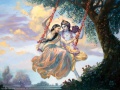 Кришна и Радха, качающиеся на качелях.jpg